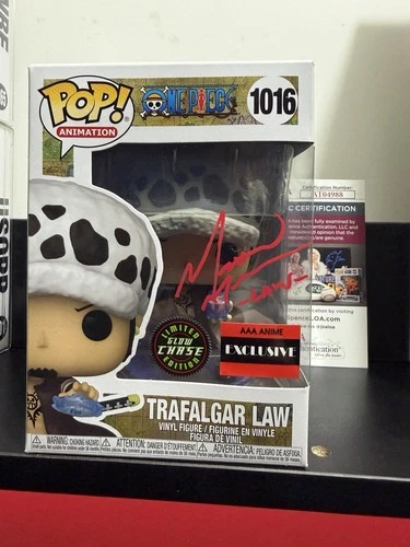 One Piece Funko Pop! Trafalgar Law GITD Chase Signed By Mattew Mercer
