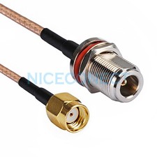 N-Type Female Bulkhead to RP-SMA Male Female Pin Pigtail Cable RG316 15cm