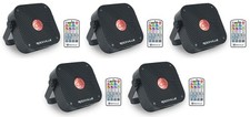  5 Rockville MINI RF1 V3 Black Bright DJ/Party LED Wash Up Lights RF Remote APP