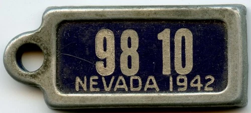 1942 Nevada Rare DAV Disabled American Veterans License Plate Keychain Tag Fob