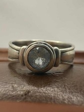 Quality 925 Sterling Silver Blue Stone Set Ring • 4.11 Grams • Size - P½