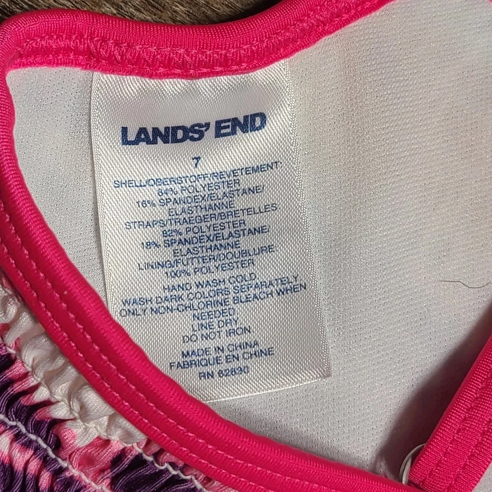 LANDS END Maiô TANKINI Top Tamanho 7 Piscina FESTA Arco-íris Cores Brilhantes - Imagem 3 de 4