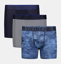 UNDER ARMOUR Boys Briefs L 3 Pair BOXERJOCK Boxer Underwear Performance 4" NWT