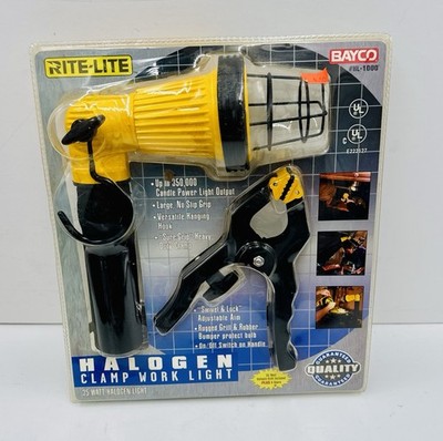 Bayco Rite Lite Halogen Clamp Worklight Work Camping Light NEW CLIP or Hang
