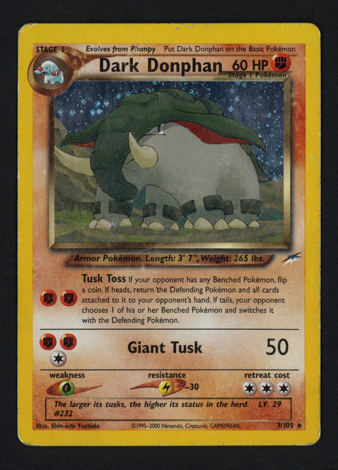Dark Donphan 3/105 Neo Destiny Unlimited Holo Rare Pokemon TCG