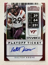 2020 Contenders Draft Picks Dalton Keene Playoff Ticket Auto /18 Rookie RC #310