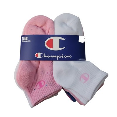 Champion Kids Breathable 8-Pack Quarter Sock (Strawberry Moon, 3-5)