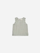 Quincy Mae Baby Woven Tank Top Sea Green Gingham 0-3 Months Summer Shirt