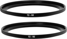 Professional Aluminum 2 Pcs 72mm to 82mm Step-Up Filter Ring for Photographers