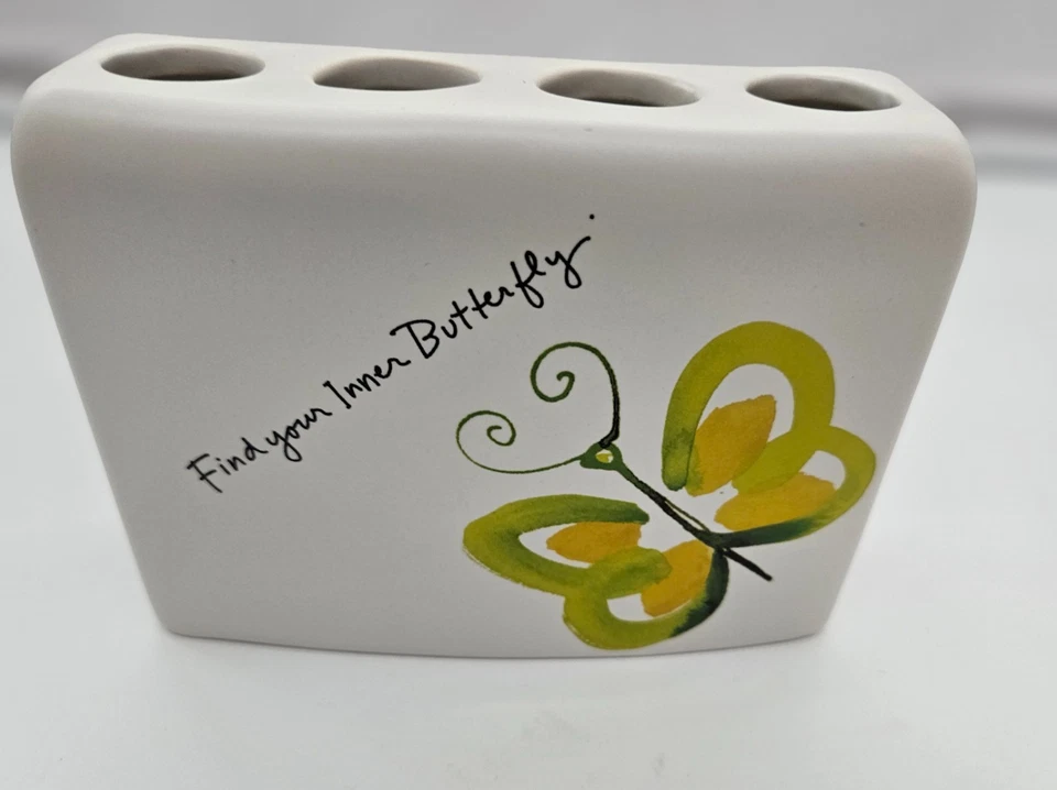 Juego de accesorios de baño mariposas Flutterby soporte creativo para cepillo de dientes de baño Foto 2 de 4