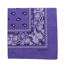 22 Inch Cotton Paisley Bandana Light Purple
