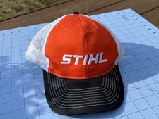 STIHL OUTFITTERS TOOLS LOGO WHITE ORANGE BASEBALL HAT CAP ONE SIZE SNAPBACK