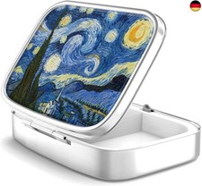 Pillendose mit 2 Fächern, tragbare Pillendose für Tasche oder Geldbörse, de