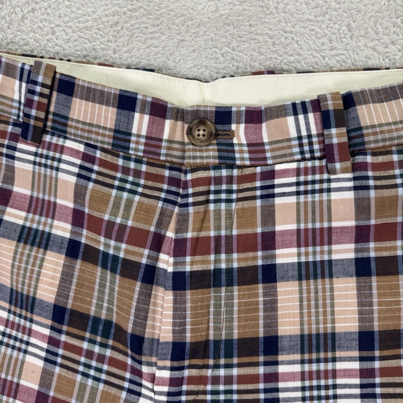 NEW Brooks Brothers Indian Madras Plaid Golf Pants Mens 34x32 Cotton Patchwork thumbnail 4