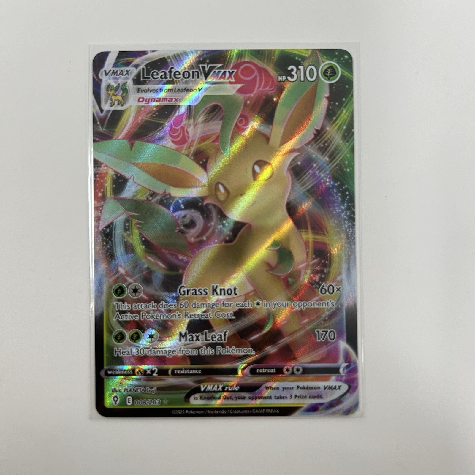 Leafeon Vmax 008/203 Full Art Pokemon Evolving Skies