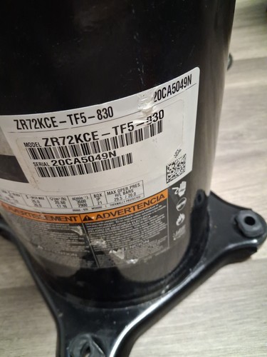 COPELAND SCROLL COMPRESSOR model   ZR57K3E - TFD - 930 Year 2016- 460v  3 ph