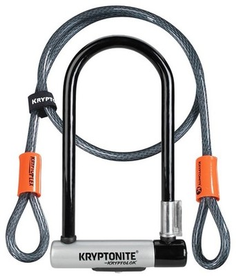 Kryptonite Kryptolok Standard Bügelschloss mit 4 Fuß Kabel - Hochsicherheits-Fahrradschloss