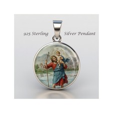 Médaille Chrétienne Saint Christophe En Argent Sterling 925