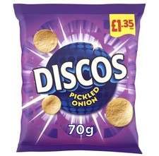 16 x Discos Pickled Onion Crisps 70g – £1.35 PMP Full Sealed Box – Bold Flavour