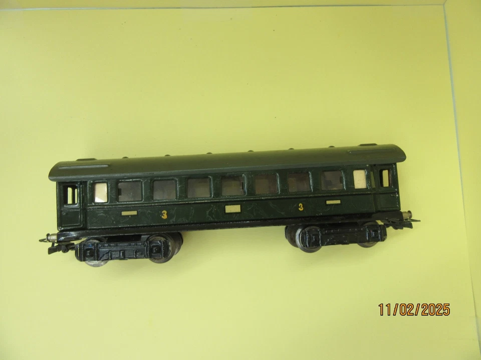 H0 - Marklin Serie 340 Preguerra 1908/1909 Metal Pasajeros 3ª Cl. - Muy raro Foto 2 de 4