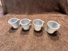 Lot of 4 Fire King Vintage Delphite Blue Milk Glass D Handle Mugs