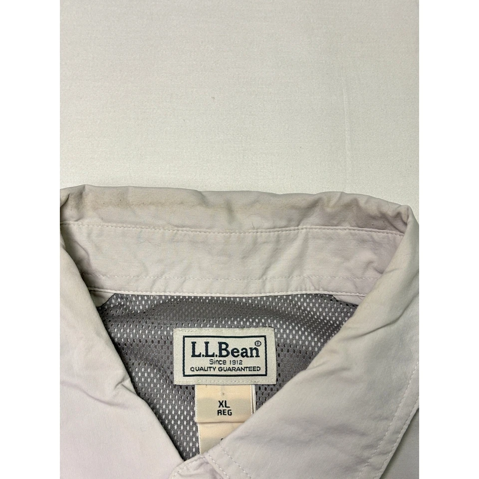 Camisa de pesca de rendimiento ventilada LL Bean No Fly Zone para hombre XL lengüeta enrollable 281122 Foto 4 de 4