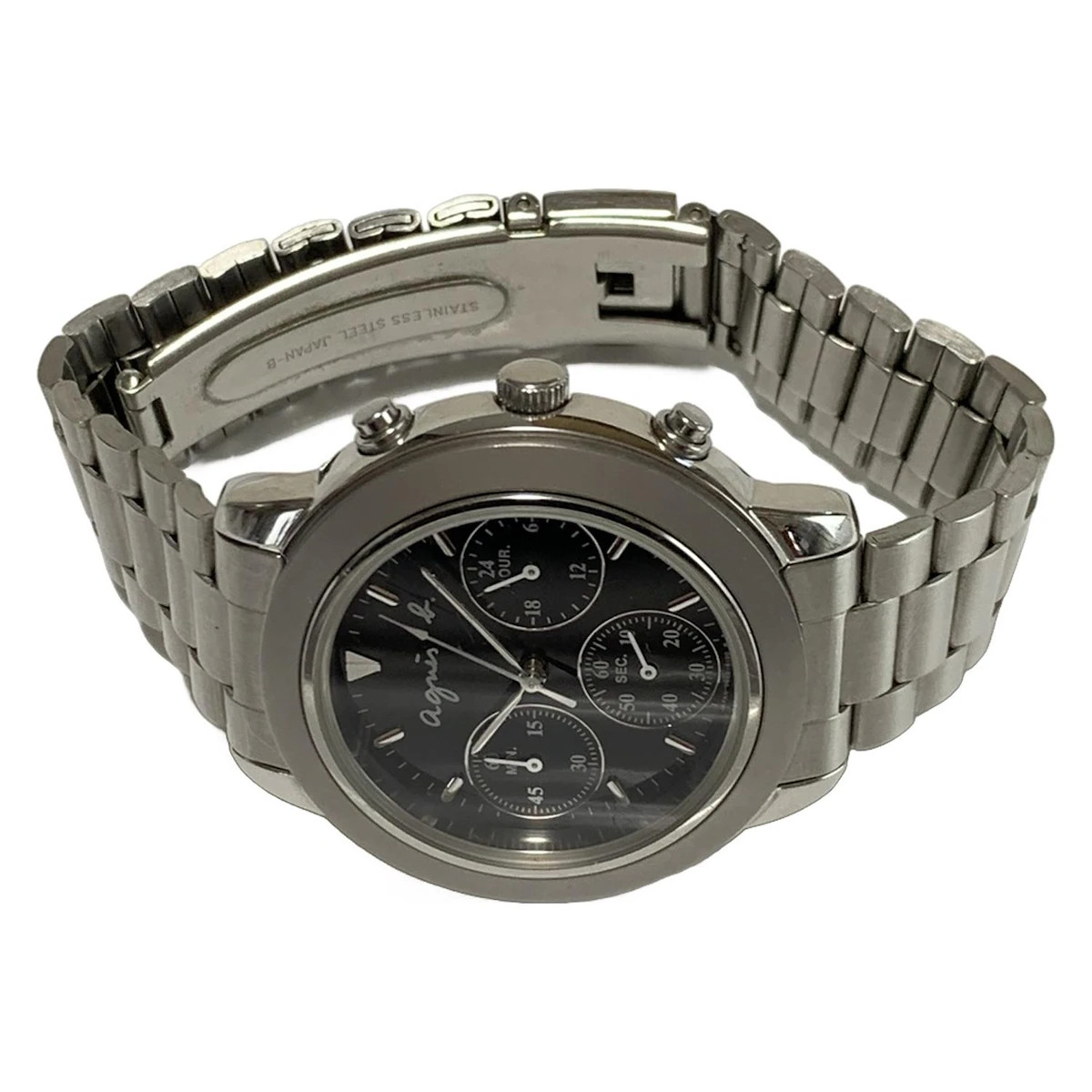 Auth agnes b - V654-6100 5***** Silver Unisex Wrist Watch | eBay