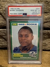 1989 Score Football #257 Barry Sanders RC Rookie HOF PSA 10 PSA/DNA 10 AUTO