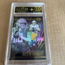 2020 Illusions JUSTIN HERBERT RC ROOKIE #7 Chargers GRADED 10 Football Card (f9). rookie card picture