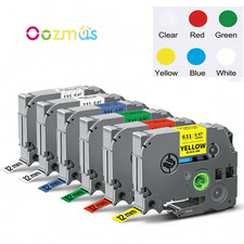 6PK Label Maker Tape 12mm Laminated for Brother P-Touch TZ-231 TZe-231 PT-D210