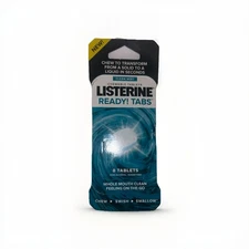 Listerine Ready! Tabs Chewable Mint Tablets Clean Mint Flavor 8 ct