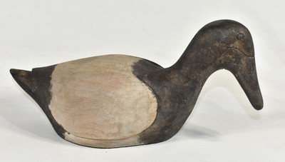 Carved Wood Bird Duck Goose Decoy Primitive Figure 13'' Long Neutral Home Decor