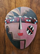 "Indian Prince" by Louis Mendez 1989 Pottery Art Mask Wall Hanging