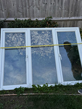 uPVC Casement Home Window Triple Unit White Frame, Clear Double-Pane Glazed