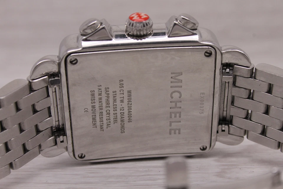 Michele Deco XL Steel Quartz Chronograph Watch Diamond MOP Dial MW06Z00A0046 - Image 4 of 4