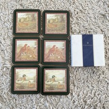 Pimpernel Coasters Set of 6 Cork Back - Game Birds- Made in England New In Box