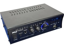 Pyle PCAU46A Stereo Power Amplifier USB SD AUX Treble Bass Control