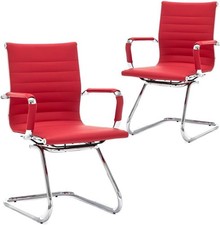New Reception Chairs, Leather Chairs for Home, Durable Office Chairs, Set of 2