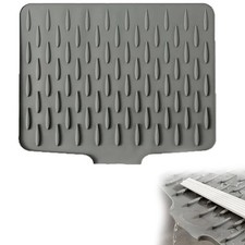Silicone Dish Draining Mat Folding Kitchen Pans Drainer Tray Drying Board Pad