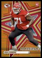 2025 Rookies & Stars Draft Class Orange Josh Simmons Rookie 223/249 Kansas City