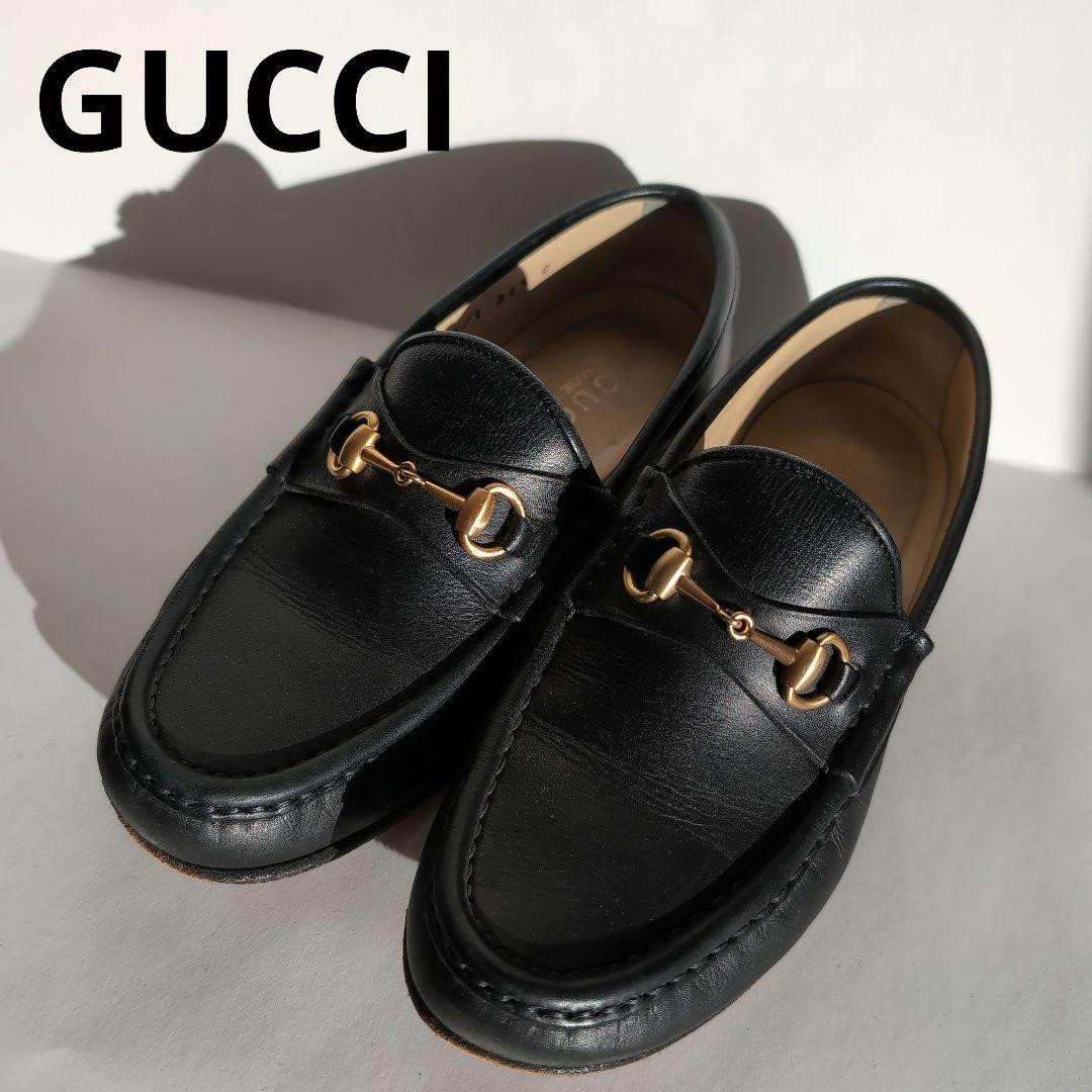 Gucci Horsebit Loafers Shoes Black Leather Size 34.5 US About4.5
