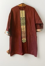 Vintage Afghan Mens Traditional Tunic In Earthtone Colors; 42  Long