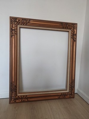 Large Hand Carved Solid Wood Picture Frame 32'' x 38'' Vintage Ornate Wooden Frame