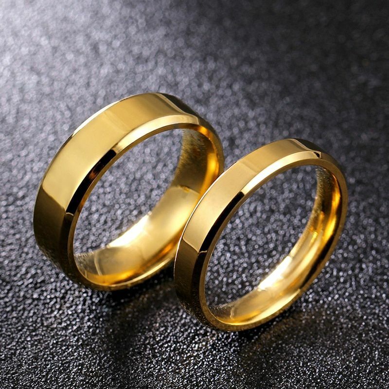 Stainless Steel Couple Ring Simple Fashion Rings Wedding Band Womens  Jewelry 1pc