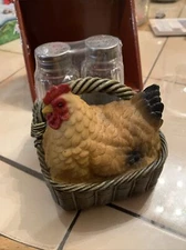 Red Shed Salt & Pepper Shaker Set, Chicken In Basket, Farm Theme