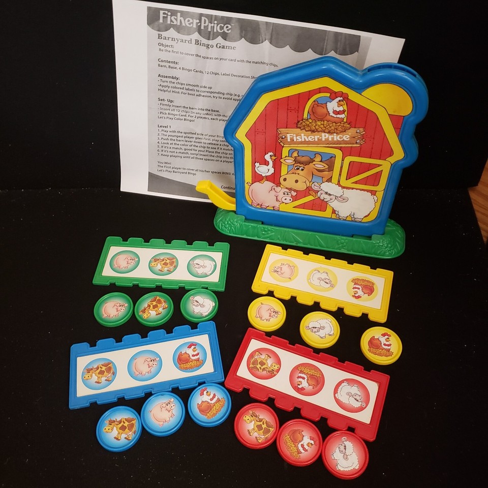 Fisher Price Barnyard Bingo Preschool Child Game Farm Animals Vintage
