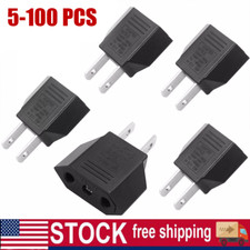 NEW 5-100 EU Euro Europe to US USA Power Jack Wall Plug Converter Travel Adapter