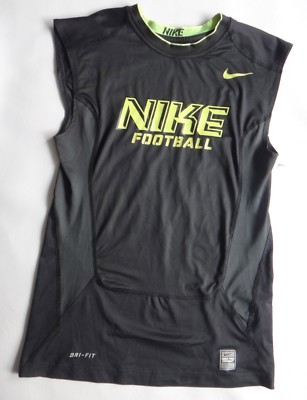NIKE FOOTBALL pro combat dri fit tank cutoff shirt sleeveless black  compression