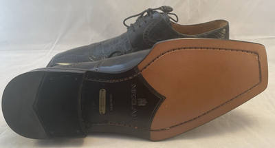 Mezlan Platinum Charcoal Crocodile Pattern Oxfords Men main image 4