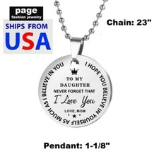 3 Options- I Love You To My Son Love Dad/Mom Stainless Steel 23" Necklaces